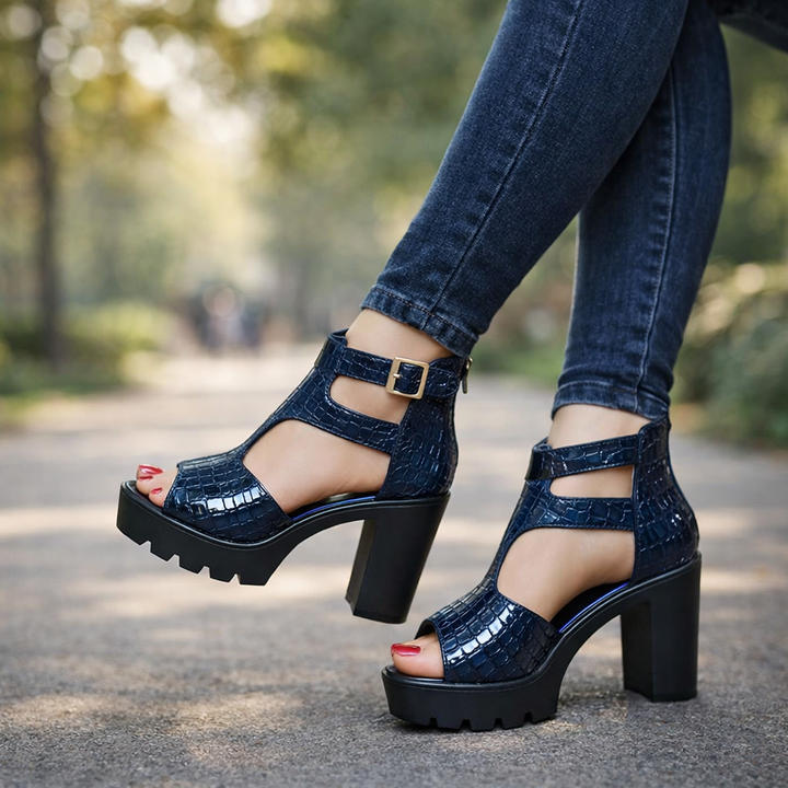 Virella Croc Platform Heels