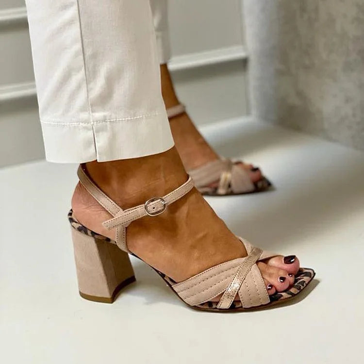 Eloria Cross-Band Heel Sandals