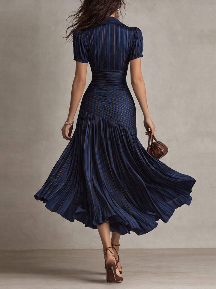 LUCIA | Retro Striped Midi Dress