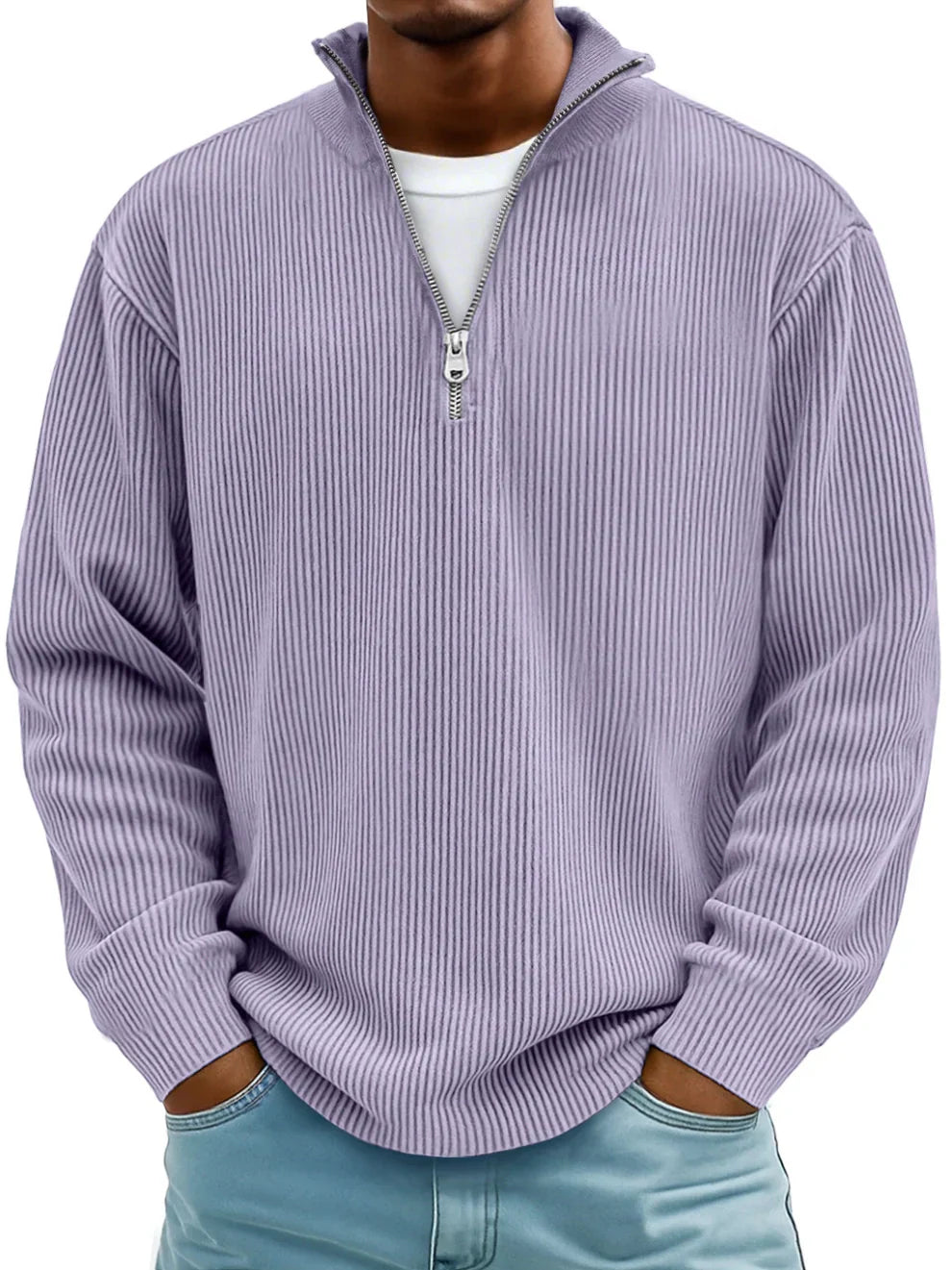 Jude – Trendy Half-Zip Knitted Sweater