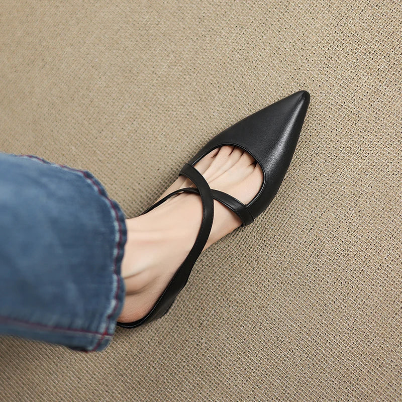 Serelina Leather Mule Slides