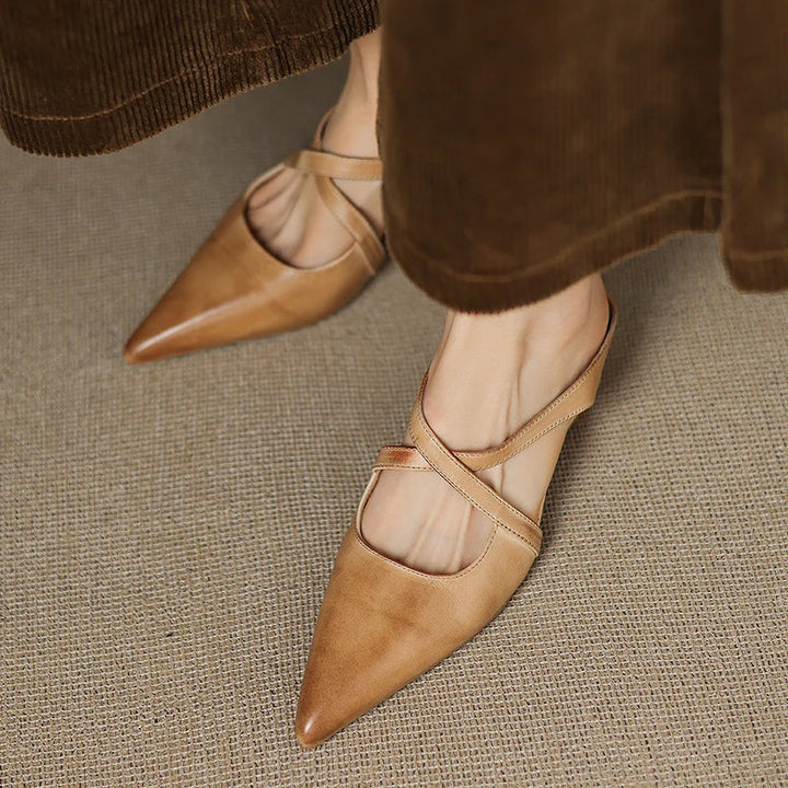 Serelina Leather Mule Slides