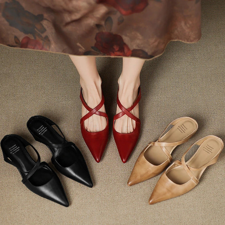 Serelina Leather Mule Slides