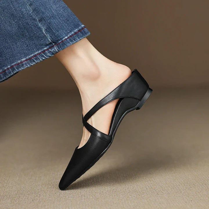 Serelina Leather Mule Slides