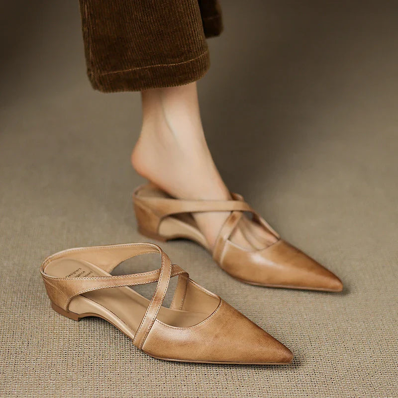 Serelina Leather Mule Slides