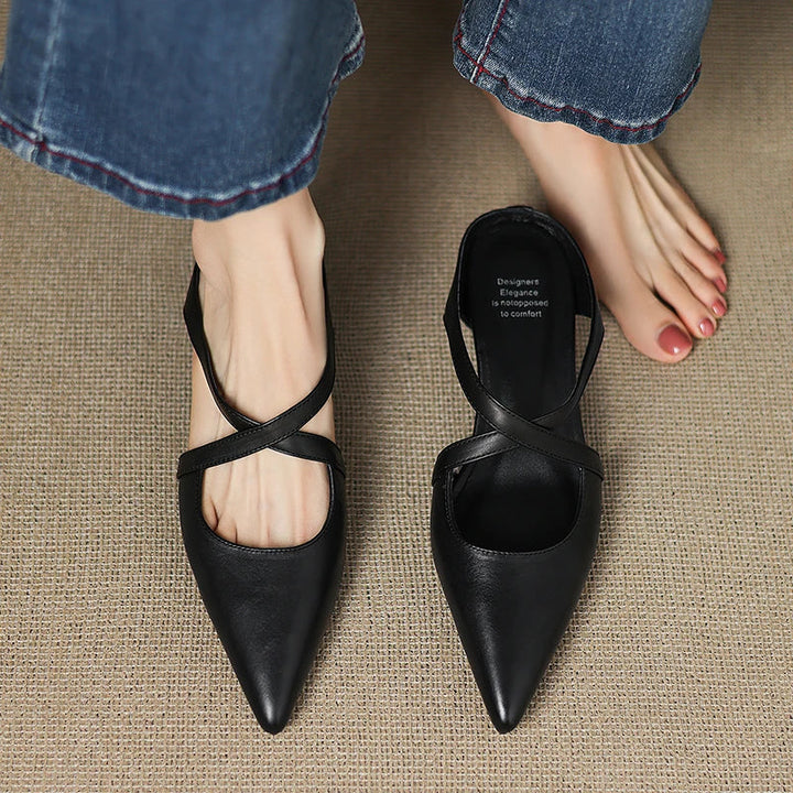 Serelina Leather Mule Slides