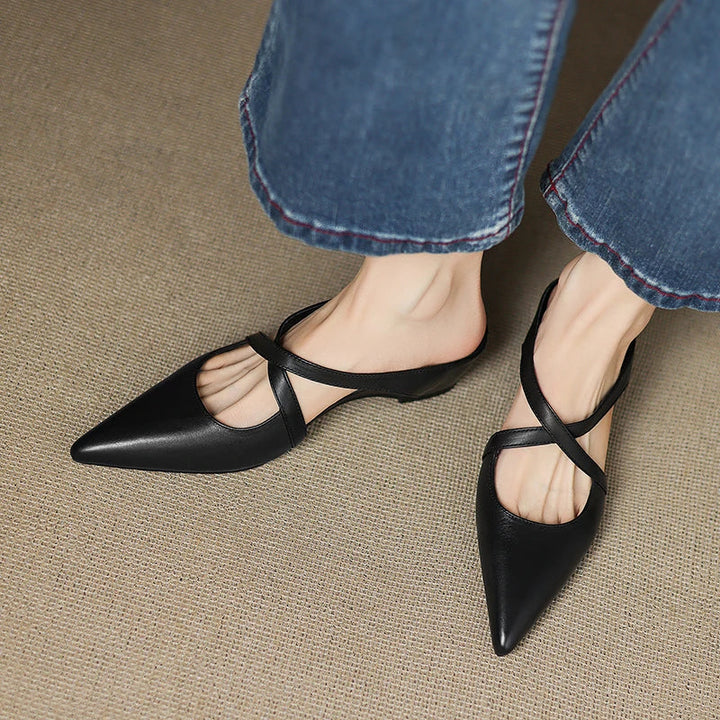 Serelina Leather Mule Slides