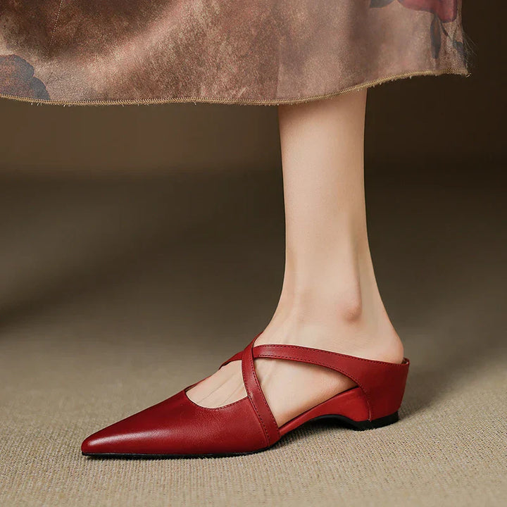 Serelina Leather Mule Slides