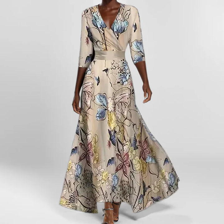 ELENA™ | Statement Print Maxi Dress