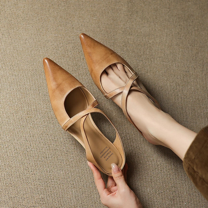 Serelina Leather Mule Slides