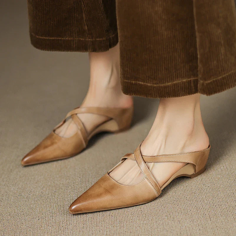 Serelina Leather Mule Slides