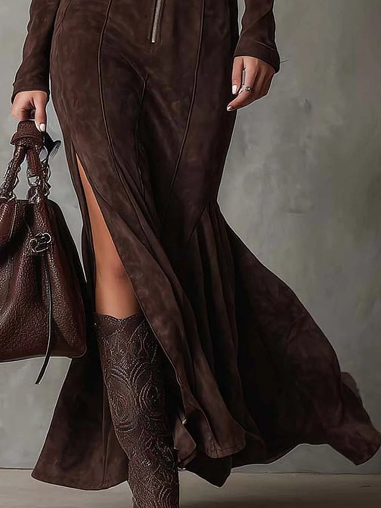 Meghan™ Suede Maxi Dress