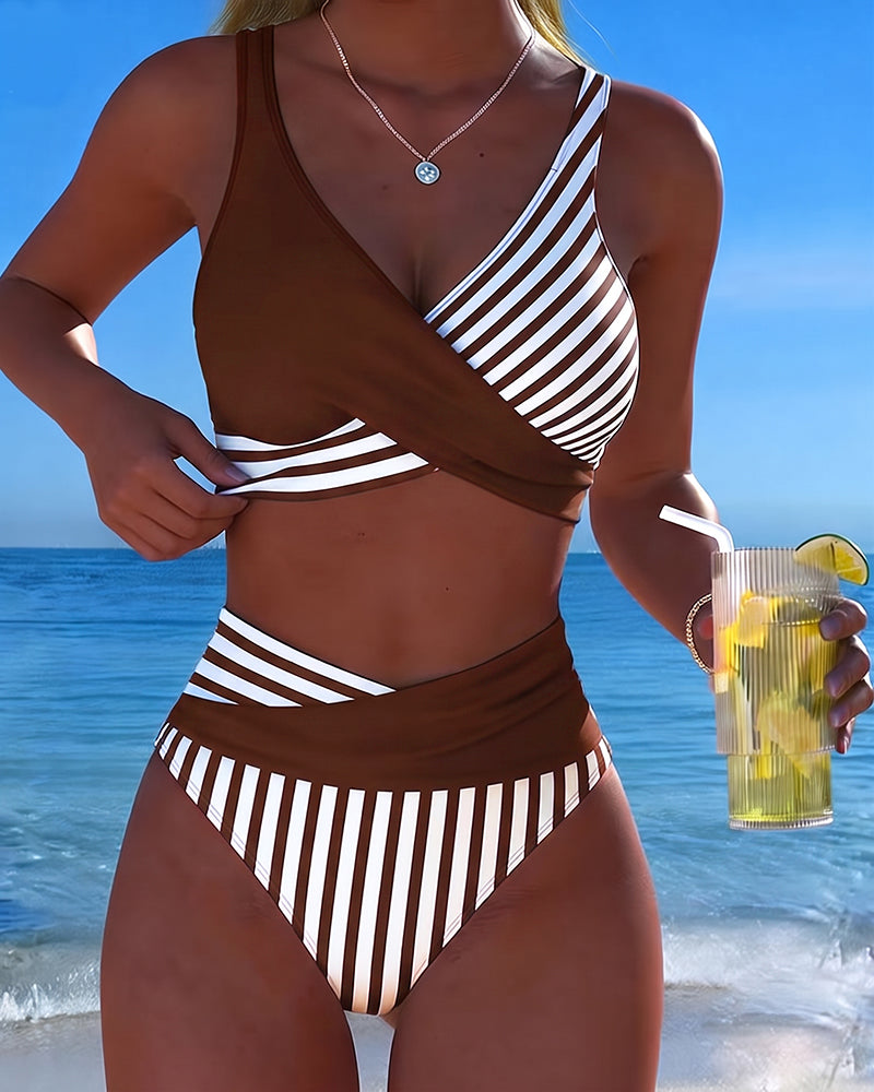 Giulia | Bikini Righe Incrociato
